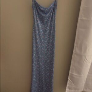 Blue Floral Women's Dress